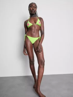 Braguita de bikini con lazo lateral y abalorios