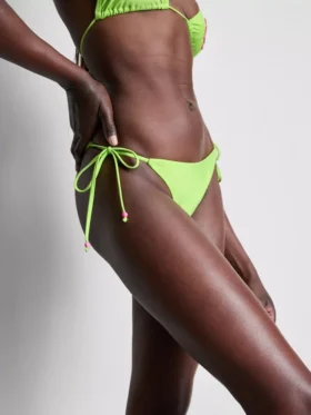 Braguita de bikini con lazo lateral y abalorios