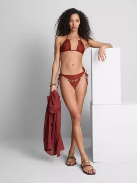 Braguita de bikini con lazo lateral y detalle de cadena