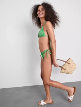 Braguita de bikini de cuadros vichy con lazo lateral