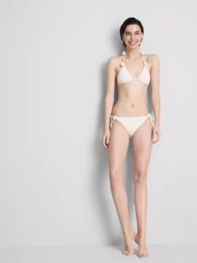 Braguitas de bikini con lazo lateral y estampado floral en 3D