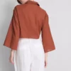 Camisa corta de algodón con lazo delantero