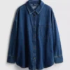 Camisa de algodón vaquero de corte holgado con botones