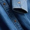 Camisa de algodón vaquero de corte holgado con botones
