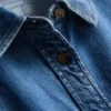 Camisa de algodón vaquero de corte holgado con botones