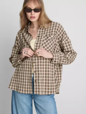 Camisa de cuadros de corte holgado
