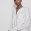 Camisa de dormir holgada de estilo «boyfriend» con estampado