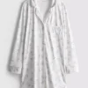 Camisa de dormir holgada de estilo «boyfriend» con estampado