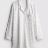 Camisa de dormir holgada de estilo «boyfriend» con estampado