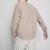 Camisa de mezcla de lino con cuello «grandad»