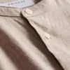 Camisa de mezcla de lino con cuello «grandad»
