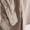 Camisa de mezcla de lino con cuello «grandad»