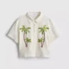 Camisa de playa de algodón bordada con abalorios de Paula Echevarría