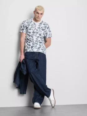 Camisa estampada de manga corta