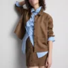 Camisa holgada de imitación de ante