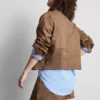 Camisa holgada de imitación de ante