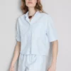 Camisa Oxford corta de corte cuadrado y manga corta