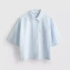 Camisa Oxford corta de corte cuadrado y manga corta