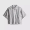 Camisa Oxford corta de corte cuadrado y manga corta