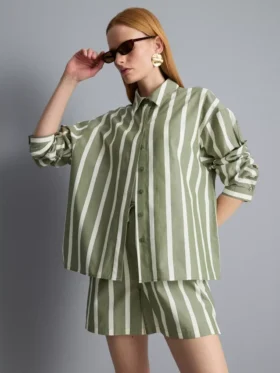 Camisas a rayas de popelín de algodón
