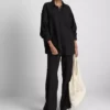 Camisas clásicas abotonadas de mezcla de algodón