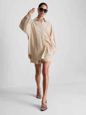 Camisas clásicas abotonadas de mezcla de algodón
