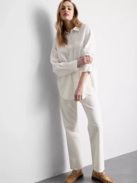 Camisas clásicas abotonadas de mezcla de algodón