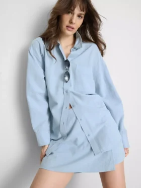 Camisas clásicas abotonadas de mezcla de algodón