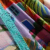 Camisas cortas con estampado tropical y cuello de lazo