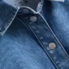 Camisas cortas de corte recto en denim de algodón