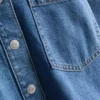 Camisas cortas de corte recto en denim de algodón