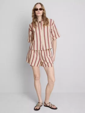 Camisas de algodón a rayas de corte holgado