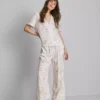Camisas de pijama de manga corta con estampado floral