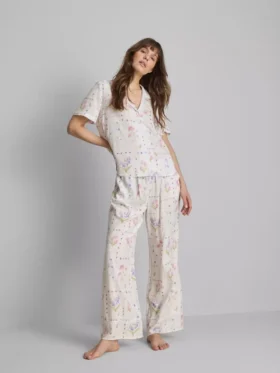 Camisas de pijama de manga corta con estampado floral