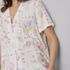 Camisas de pijama de manga corta con estampado floral