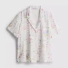 Camisas de pijama de manga corta con estampado floral