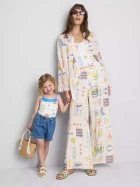 Camisas de playa de algodón estampadas con botones