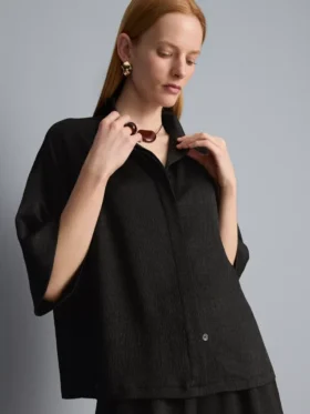 Camisas holgadas de satén texturizado