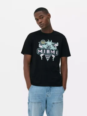 Camiseta con estampado «Neon Miami»