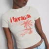 Camiseta corta «Havana» con estampado gráfico, con alto contenido en algodón