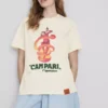 Camiseta de algodón con cuello redondo Campari