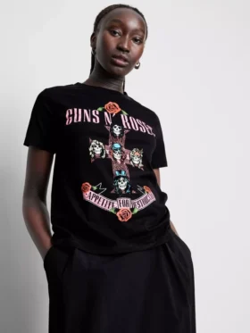 Camiseta de algodón con el álbum «Music» de Guns N’ Roses