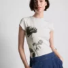 Camiseta de algodón con estampado floral