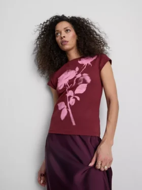 Camiseta de algodón con estampado floral