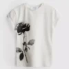 Camiseta de algodón con estampado floral