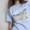 Camiseta de algodón con paisaje de Vincent van Gogh