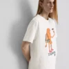 Camiseta de algodón «Croissant» con motivos de volantes y corazones rotos
