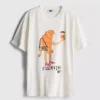 Camiseta de algodón «Croissant» con motivos de volantes y corazones rotos