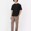 Camiseta de algodón de corte holgado con cuello ribeteado