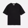 Camiseta de algodón de corte holgado con cuello ribeteado